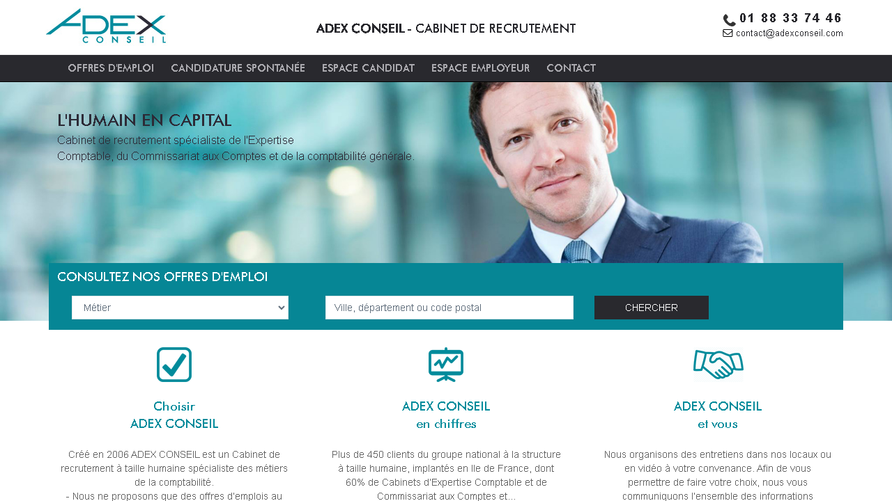 Capture d'écran de http://www.adexconseil.com/